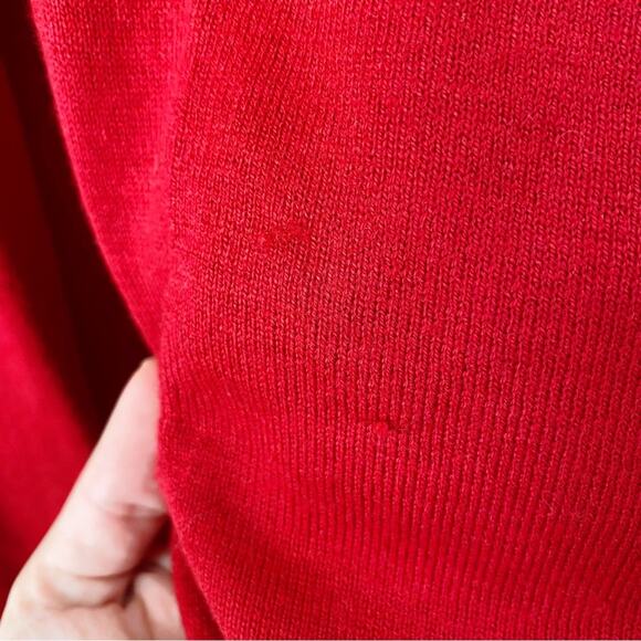 J. Jill | Wool Blend Long Duster Cardigan Sweater Buttons Fall Cozy Red XS - Picture 4 of 6